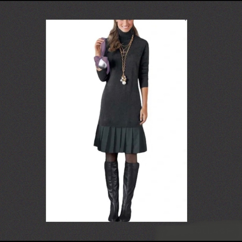 Soft Surroundings Chloe Grey Sweater Dress - Picture 2 of 3